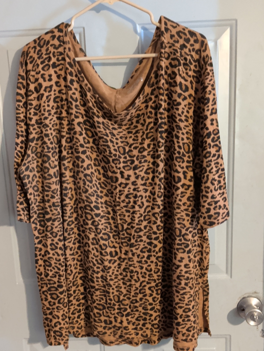 Terra & Sky Leopard Print 3/4 Sleeve Tunic - Brown/Black